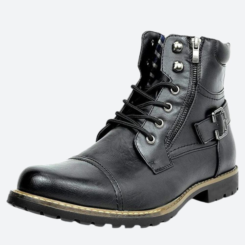 Elegante Motorradstiefel aus echtem Leder - Raven