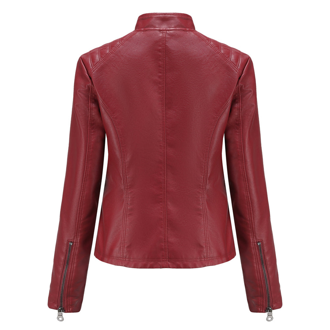 Elegante taillierte Damen Lederjacke für den Frühling – stilvolle Bikerjacke