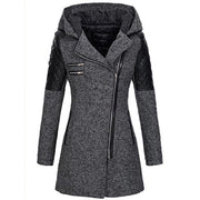 Lena - Elegante lange Winterjacke mit Kapuze für Damen