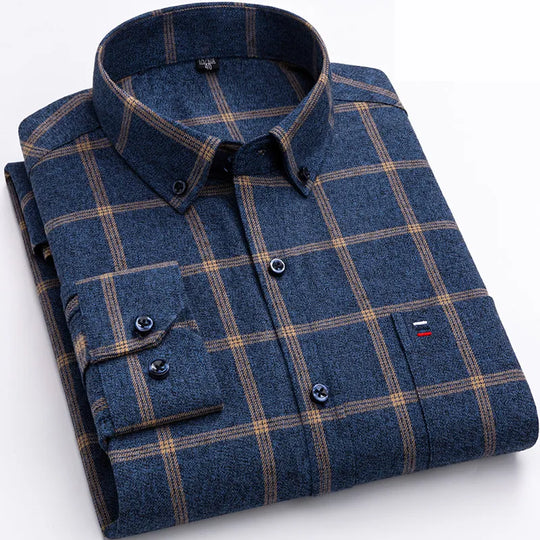 Herrenhemd mit Knopfleiste - Stilvolles Karomuster - Bequemer Regular Fit - Ideal für Smart Casual Looks