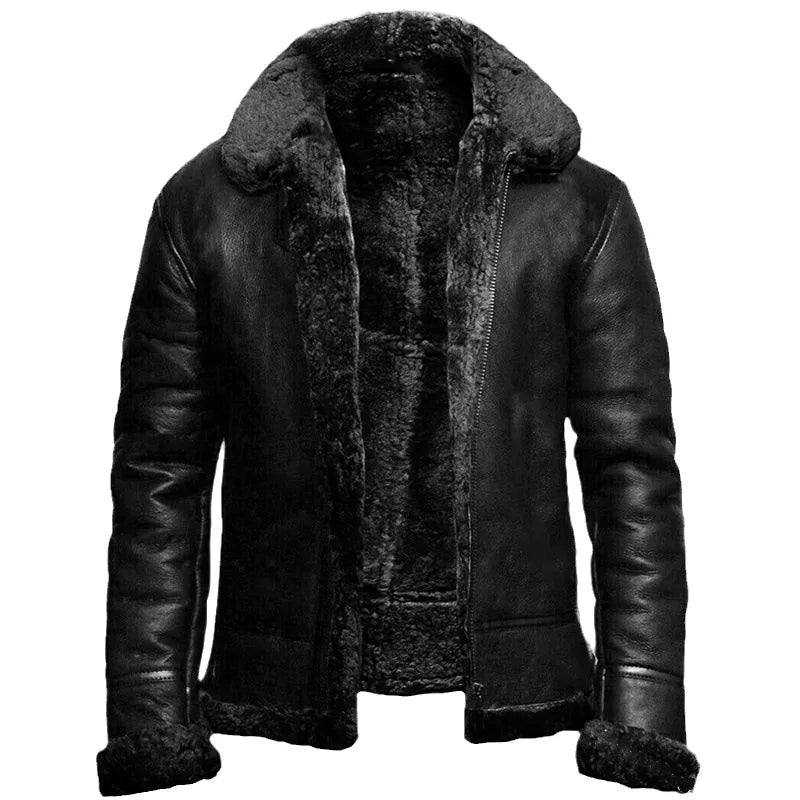 René - Moderne Leder- und Wolljacke