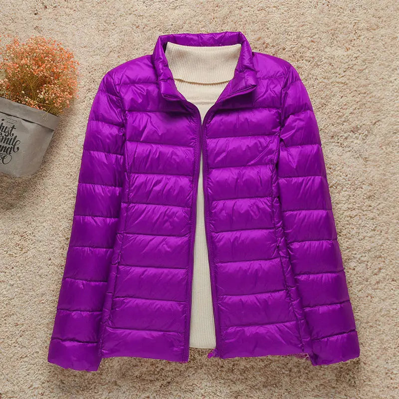 Leichte Damen-Frühlingsjacke mit Kapuze, gesteppte Daunenjacke im lässigen Stil