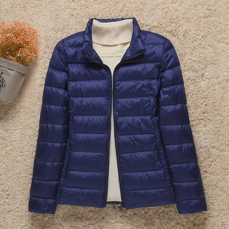 Frühling Damen Daunenjacke mit Kapuze – Leichte gesteppte Übergangsjacke