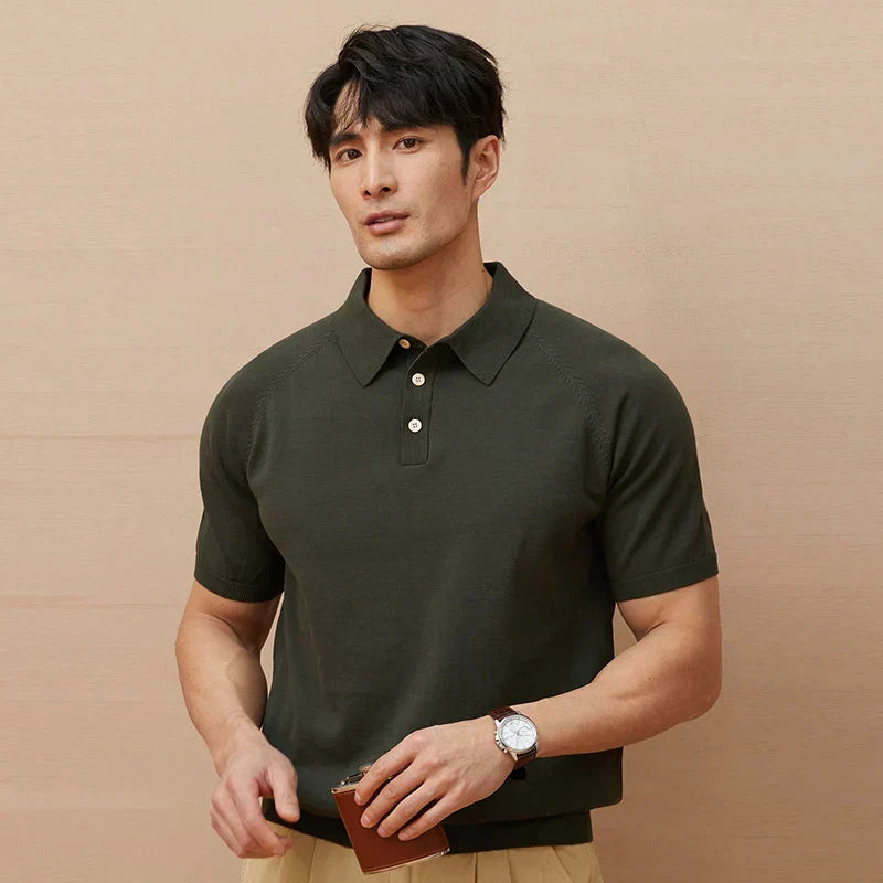 Elegantes Herren-Polohemd - Optimale Passform - Ultraweiche Baumwollstrickqualität - Klassischer Kragen mit kurzen Ärmeln