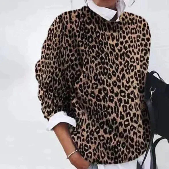 Olive - Stylischer geblümter Pullover für einen eleganten Look