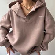 Oversized Damen Fleece Hoodie aus Baumwolle – Casual für Herbst und Winter