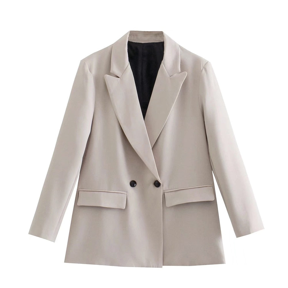 PowerChic - Eleganter Damen-Doppelreiher-Blazer im stilvollen Design