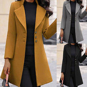Eleganter klassischer Damen-Wollmantel lang für Herbst und Winter