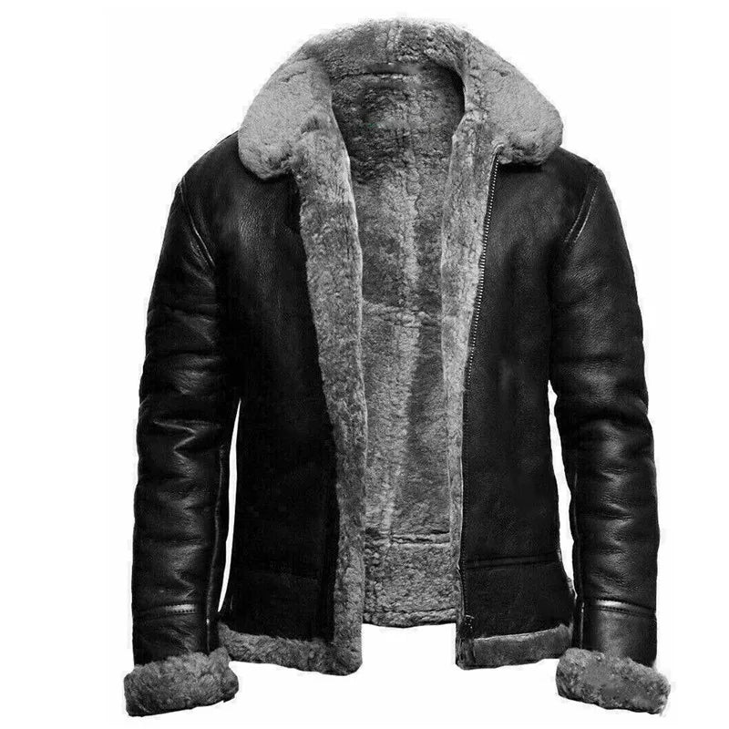 René - Moderne Leder- und Wolljacke