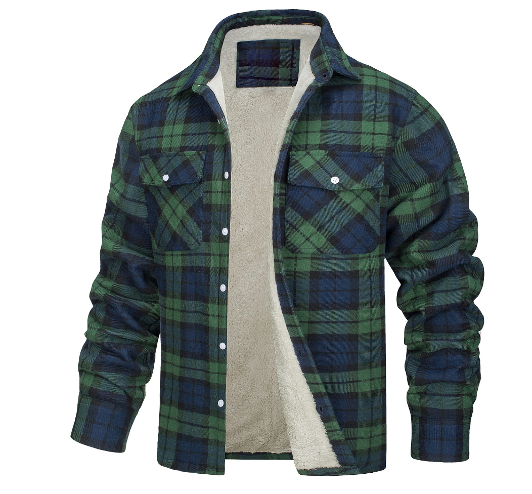 Nate | Herren Karierte Sherpa-Futterjacke