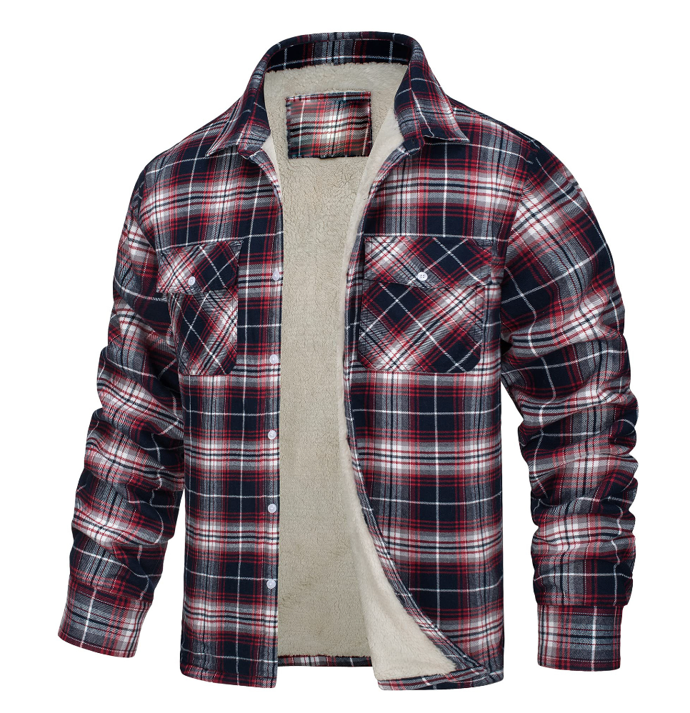 Nate | Herren Karierte Sherpa-Futterjacke
