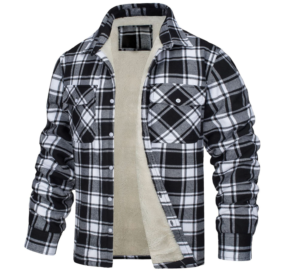 Nate | Herren Karierte Sherpa-Futterjacke