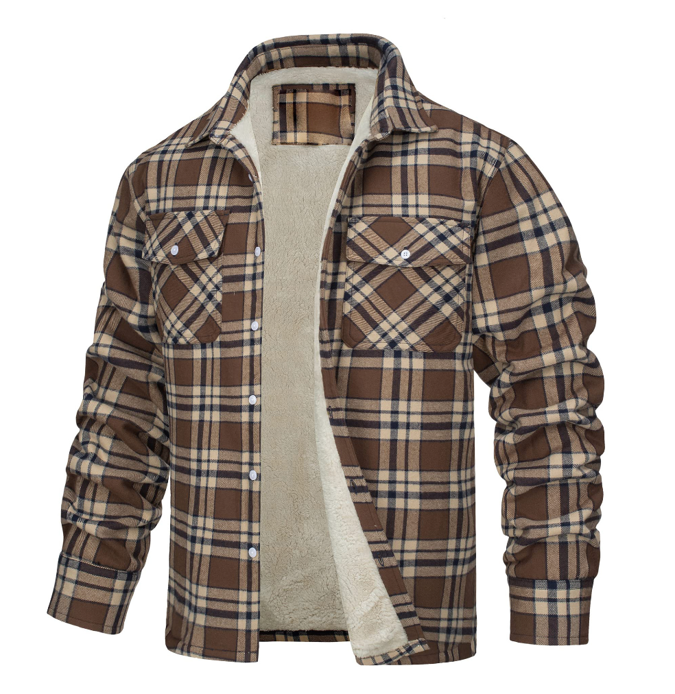 Nate | Herren Karierte Sherpa-Futterjacke