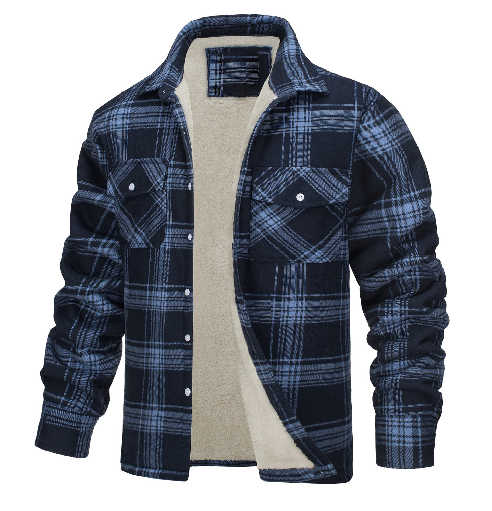 Nate | Herren Karierte Sherpa-Futterjacke