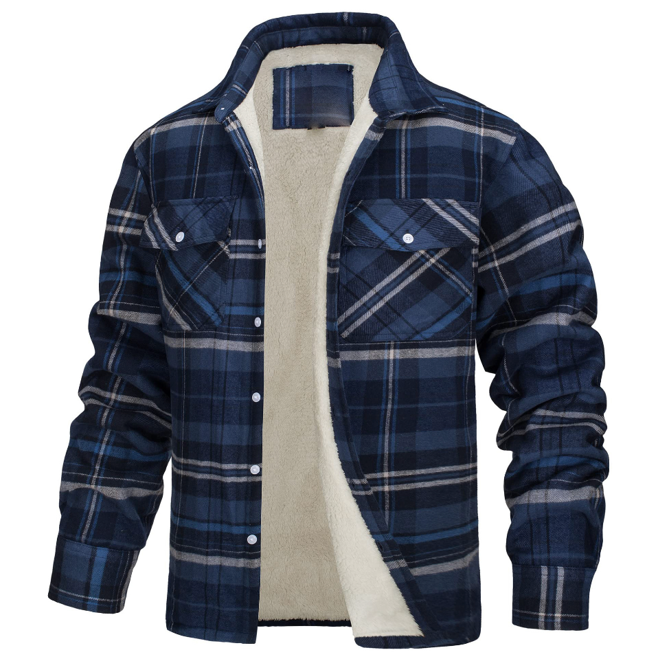 Nate | Herren Karierte Sherpa-Futterjacke