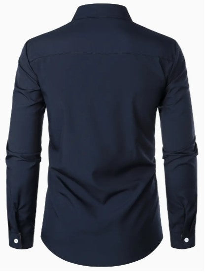 Camisa de hombre de manga larga transpirable y casual