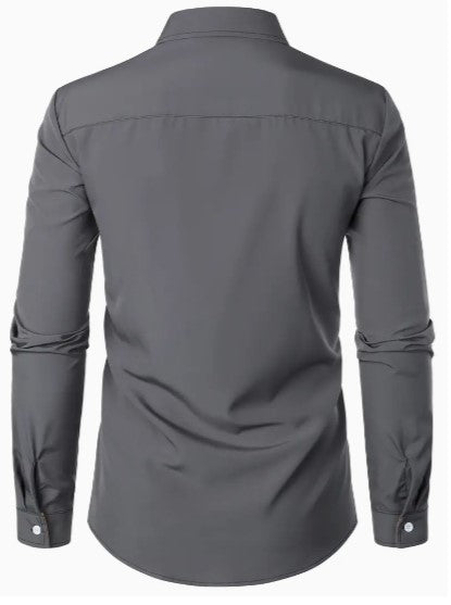 Camisa de hombre de manga larga transpirable y casual