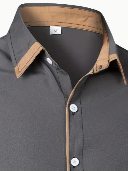 Camisa de hombre de manga larga transpirable y casual