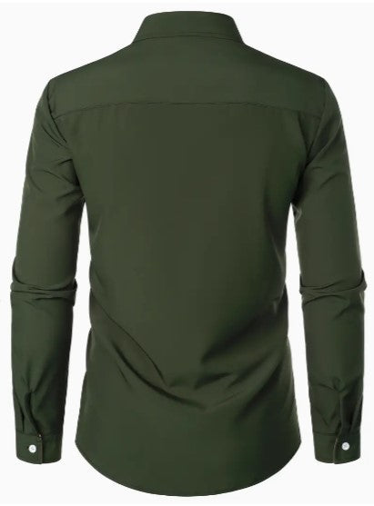 Camisa de hombre de manga larga transpirable y casual