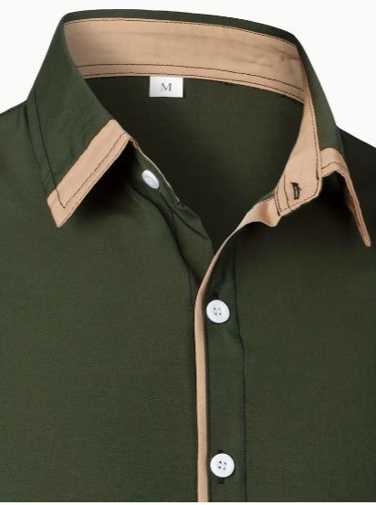 Camisa de hombre de manga larga transpirable y casual