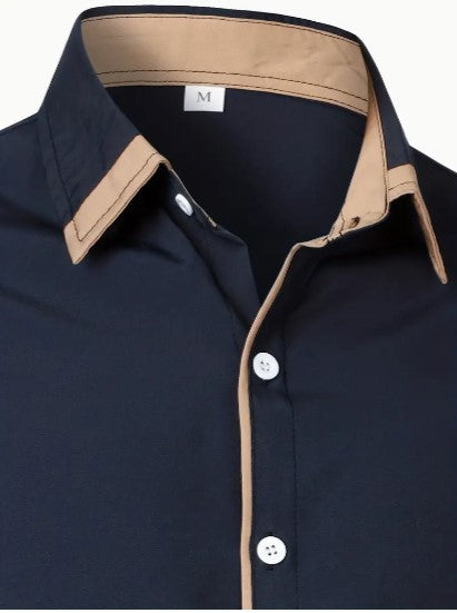 Camisa de hombre de manga larga transpirable y casual
