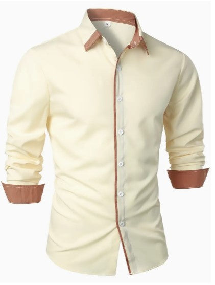Camisa de hombre de manga larga transpirable y casual