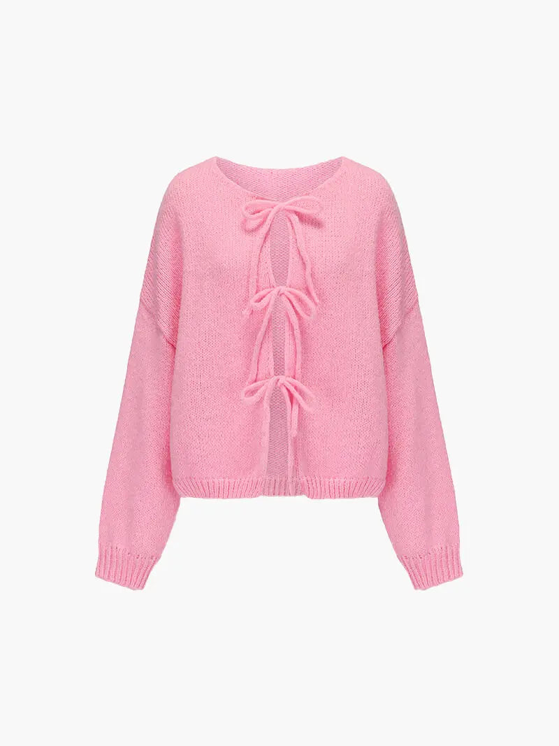 Rahel | Weiche Strickjacke mit Schleife