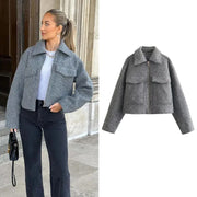 Carla - Modische kurze Herbstjacke mit Luxus-Reißverschluss für Frauen