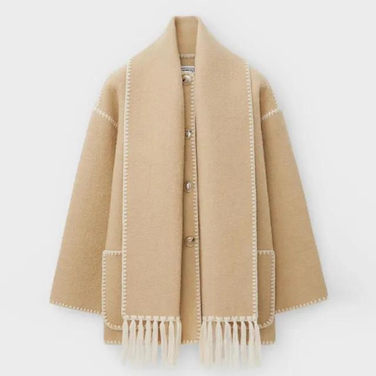 Renata™ - Stilvoller Wollmantel mit Winter-Schal