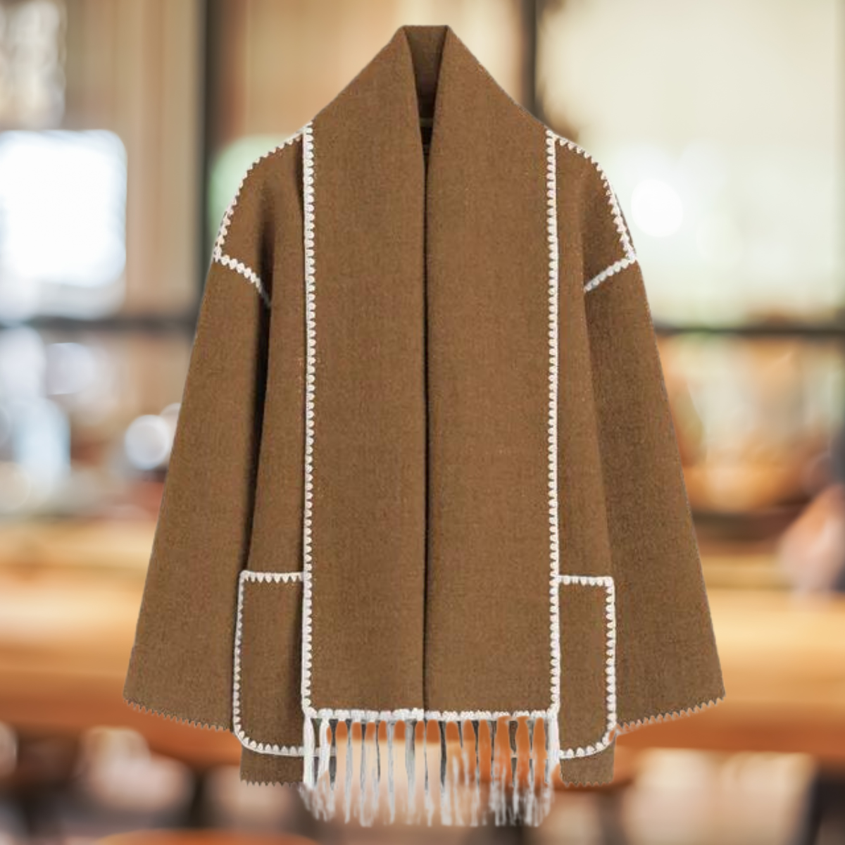 Renata™ - Stilvoller Wollmantel mit Winter-Schal