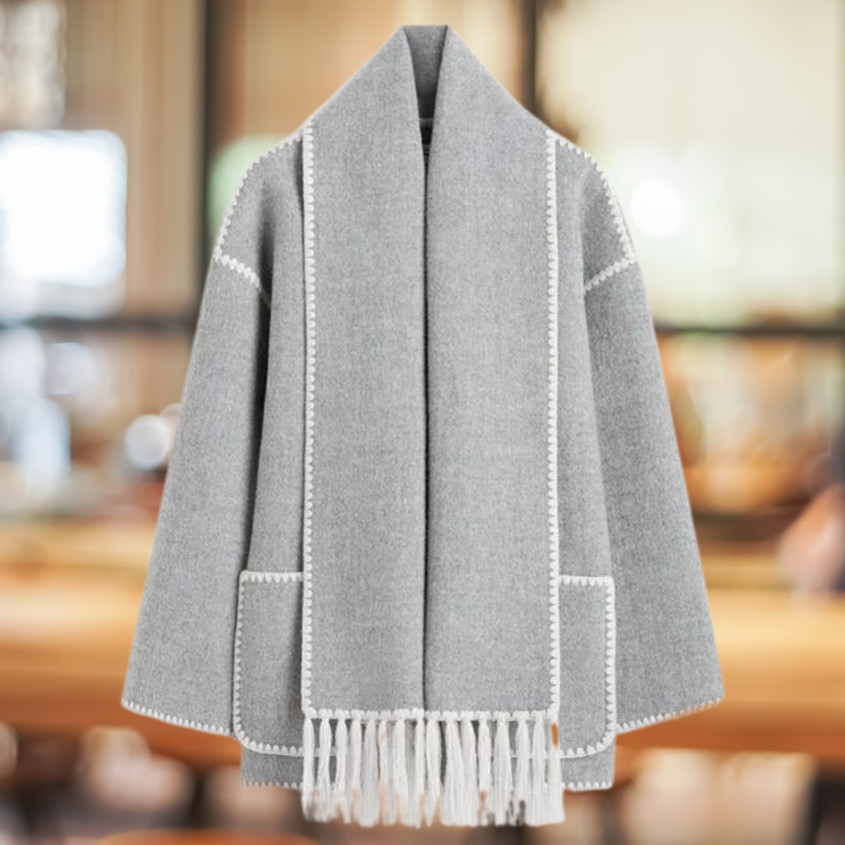 Renata™ - Stilvoller Wollmantel mit Winter-Schal
