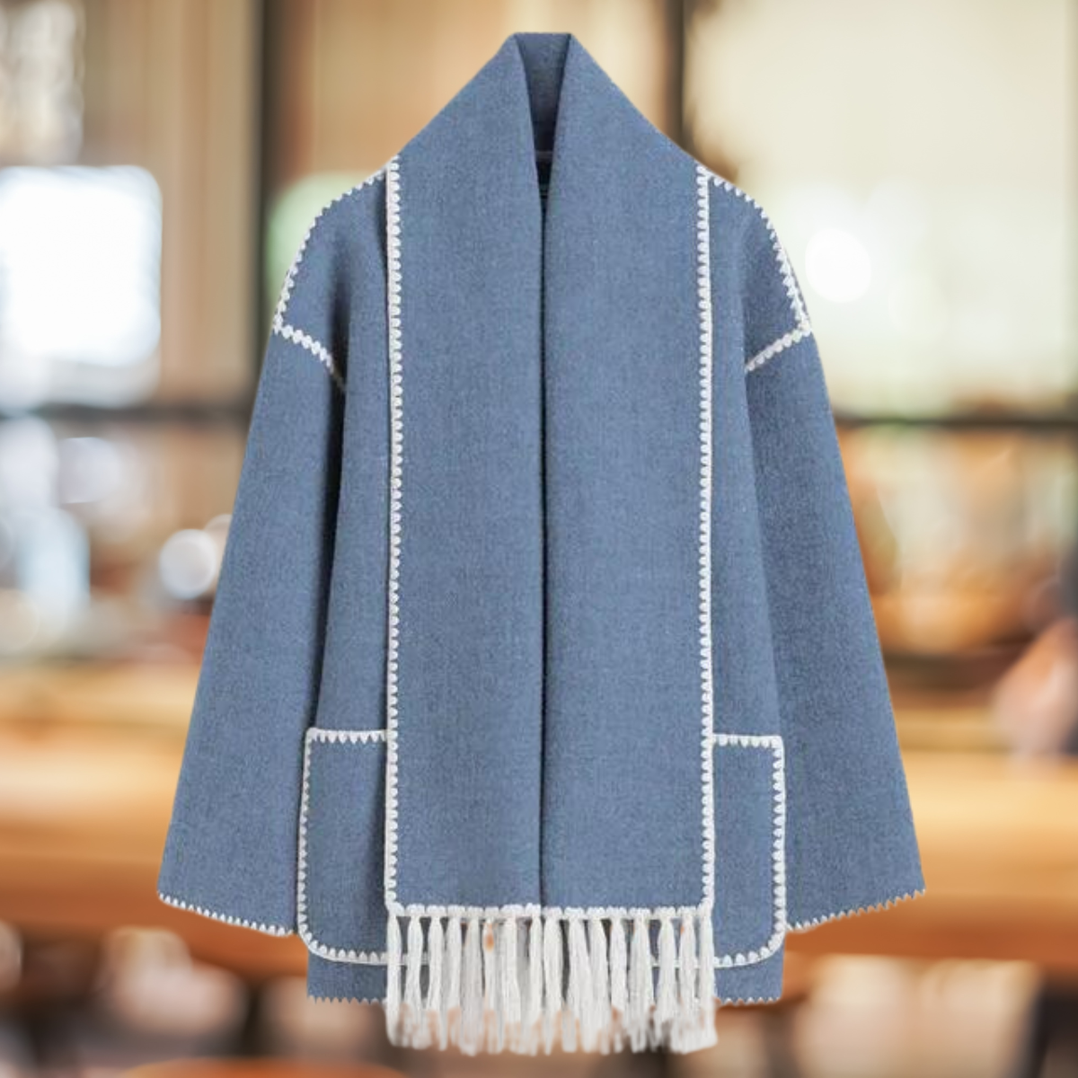 Renata™ - Stilvoller Wollmantel mit Winter-Schal