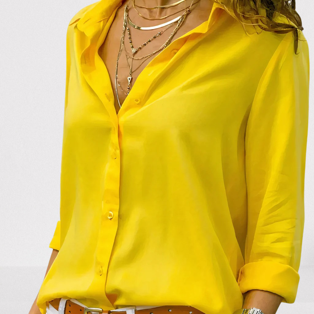 Elegante Celeste Chiffonbluse für Damen