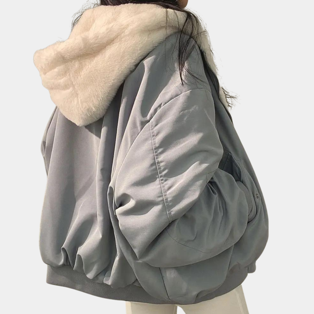 Fleecegefütterte Damen Winterjacke mit Kapuze – Warm und Lässig für die kalte Jahreszeit