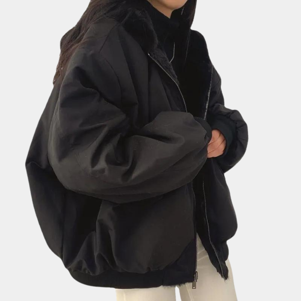 Fleecegefütterte Damen Winterjacke mit Kapuze – Warm und Lässig für die kalte Jahreszeit