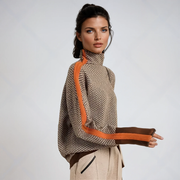 Malou | Rollkragenpullover mit auffälligen Kontraststreifen