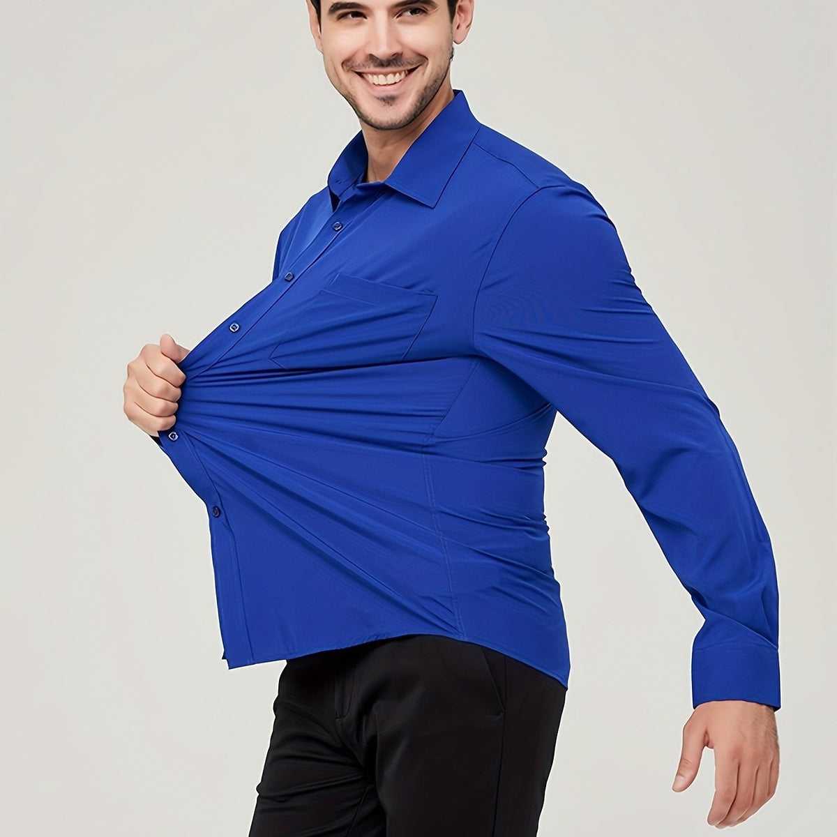 Men's Long Sleeve Button-Up Vest - Breathable Cotton - Modern Fit