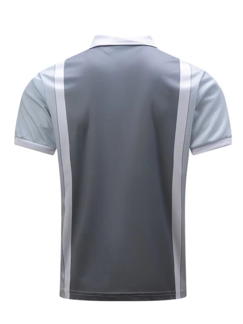 Herren Slim Fit Poloshirt mit Reißverschluss und Kontrastdetails - Kurzarm