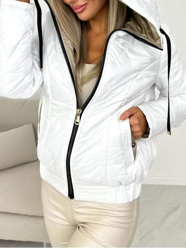 Damen gefütterte Winterjacke mit Kapuze aus Baumwolle – lässig für die Frühlingssaison