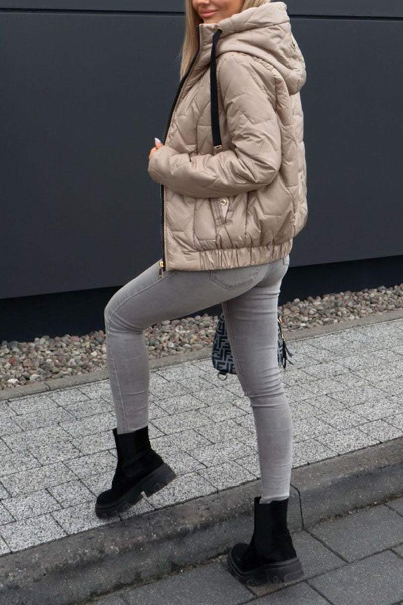 Damen gefütterte Winterjacke mit Kapuze aus Baumwolle – lässig für die Frühlingssaison