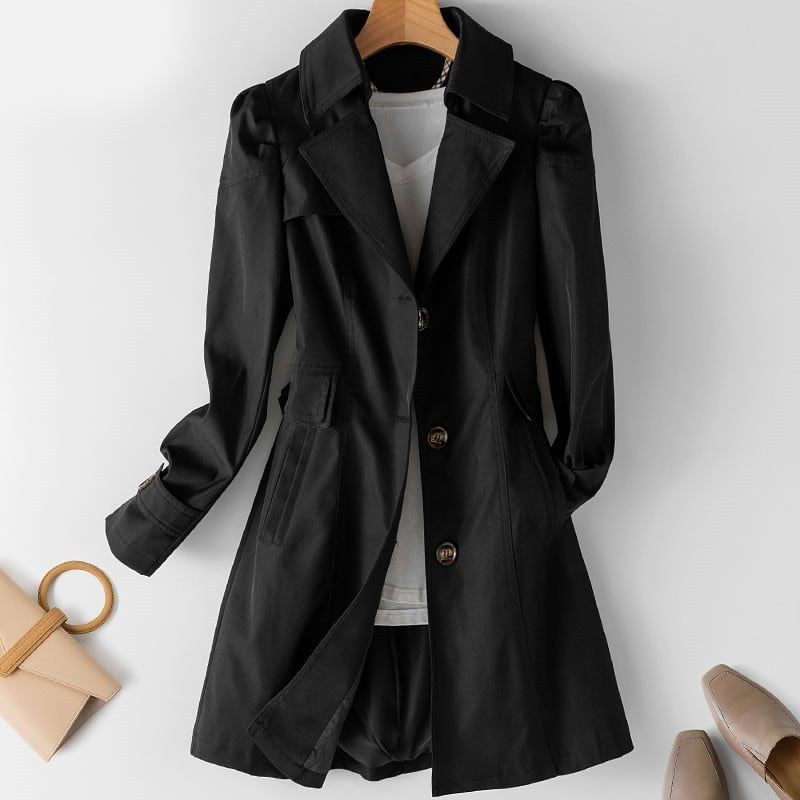 Eleganter klassischer Damen-Trenchcoat aus leichter Baumwolle für den Frühling