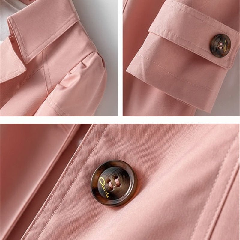 Eleganter klassischer Damen-Trenchcoat aus leichter Baumwolle für den Frühling