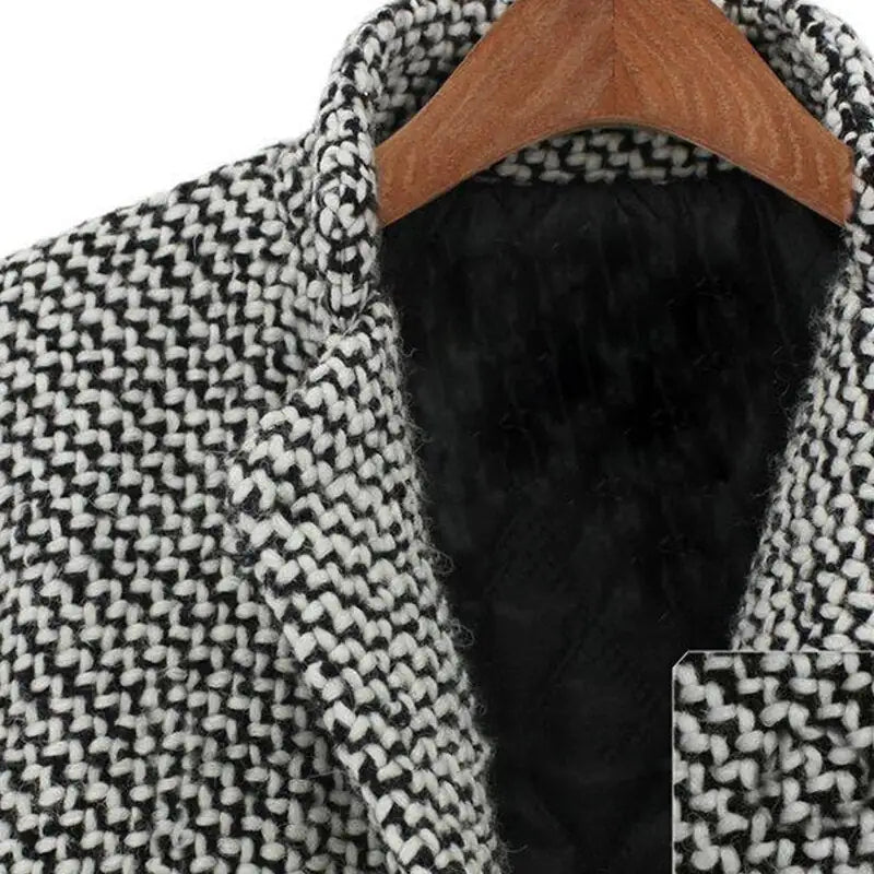 Eleganter, lässiger Midi-Wollmantel für Damen mit langen Ärmeln – ideal für Herbst und Winter