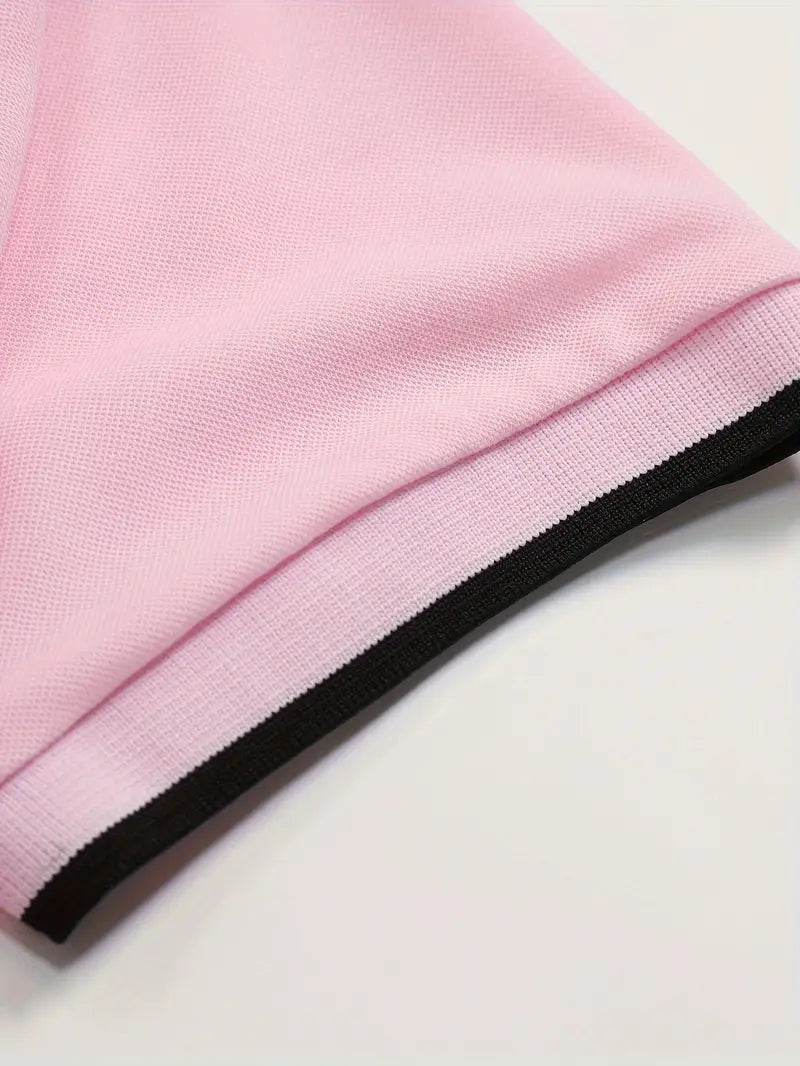 Męska koszulka polo - Slim Fit, Krótki rękaw, Pionowe paski, Klasyczny kołnierzyk