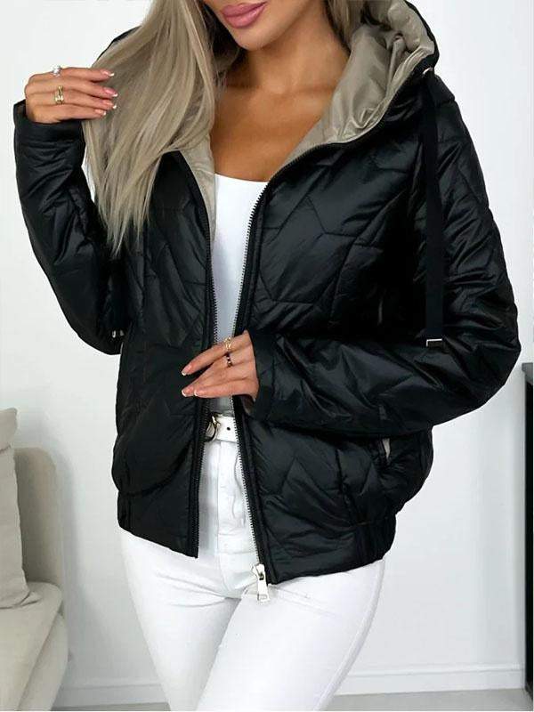 Damen gefütterte Winterjacke mit Kapuze aus Baumwolle – lässig für die Frühlingssaison