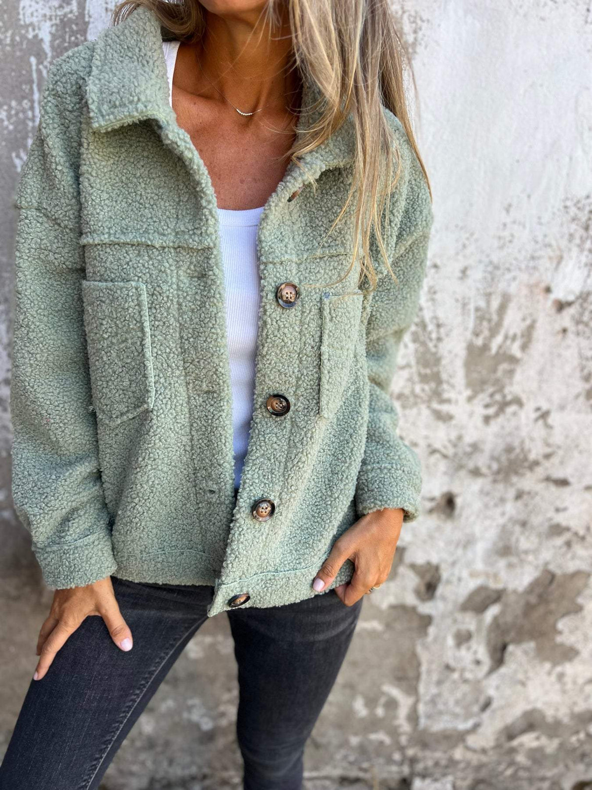 Oversize Fleecejacke für Damen mit Kragen – Ideal für Herbst und Winter, lässiger Stil