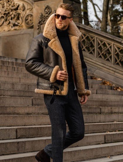 Fletcher | Premium Lammfell-Lederjacke