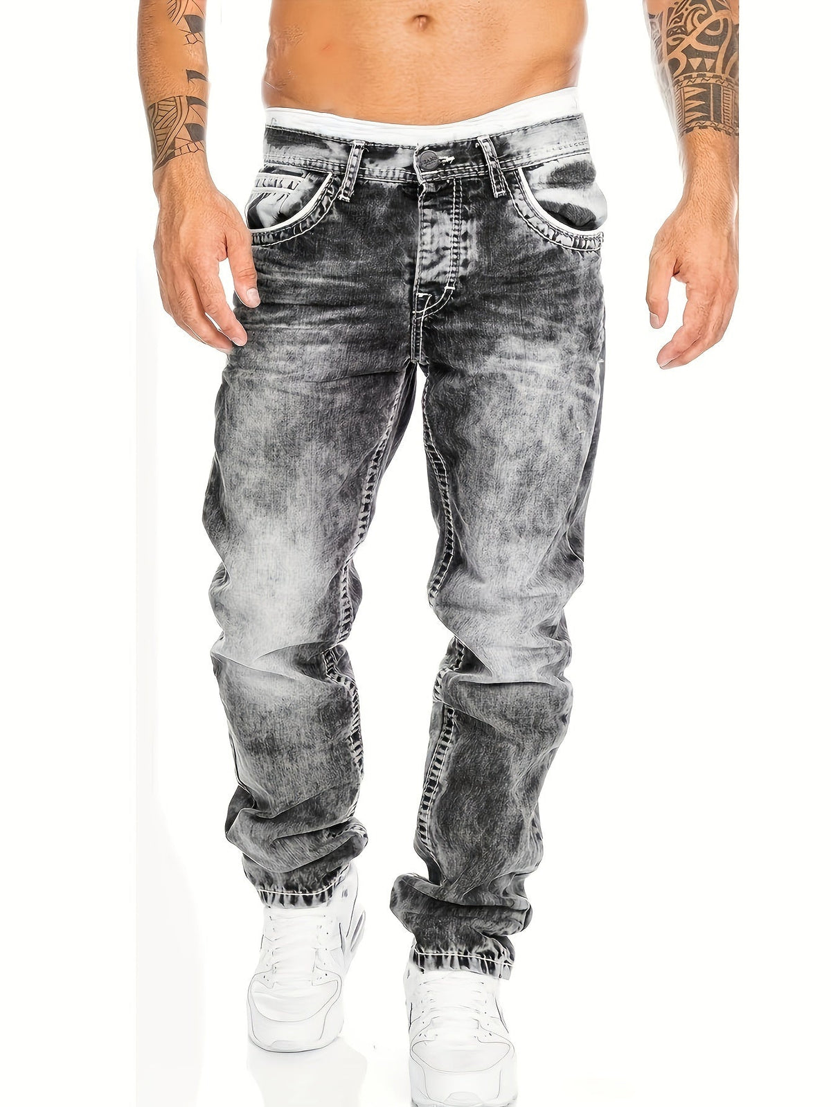 Robuste Punk Jeans für Herren mit Twisted Design