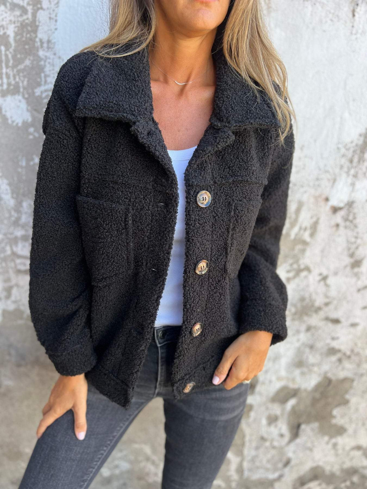 Oversize Fleecejacke für Damen mit Kragen – Ideal für Herbst und Winter, lässiger Stil