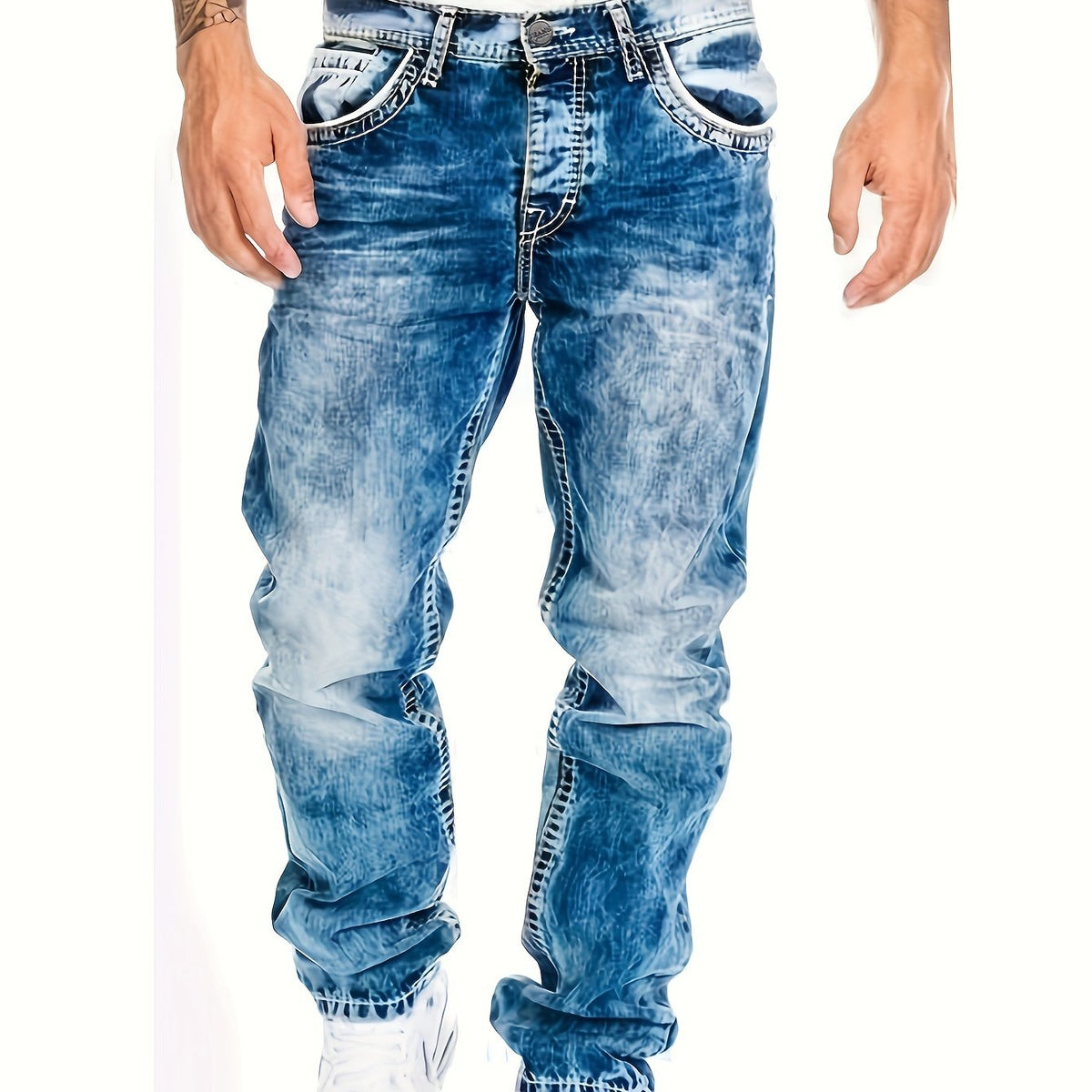 Robuste Punk Jeans für Herren mit Twisted Design